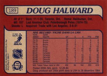 1985-86 O-Pee-Chee #189 Doug Halward Back