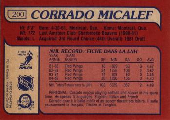1985-86 O-Pee-Chee #200 Corrado Micalef Back