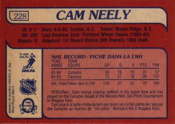 1985-86 O-Pee-Chee #228 Cam Neely Back