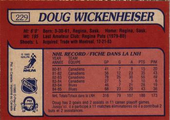1985-86 O-Pee-Chee #229 Doug Wickenheiser Back