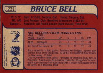 1985-86 O-Pee-Chee #231 Bruce Bell Back