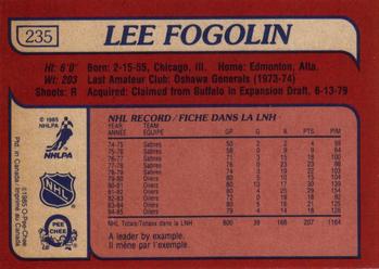 1985-86 O-Pee-Chee #235 Lee Fogolin Back