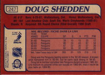 1985-86 O-Pee-Chee #247 Doug Shedden Back