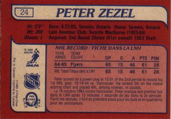 1985-86 O-Pee-Chee #24 Peter Zezel Back