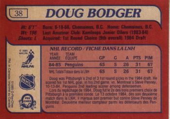 1985-86 O-Pee-Chee #38 Doug Bodger Back