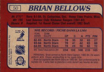 1985-86 O-Pee-Chee #50 Brian Bellows Back