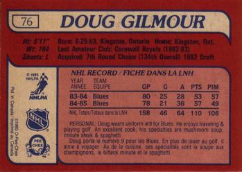 1985-86 O-Pee-Chee #76 Doug Gilmour Back