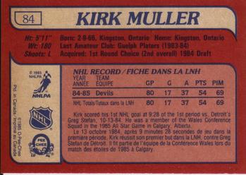 1985-86 O-Pee-Chee #84 Kirk Muller Back
