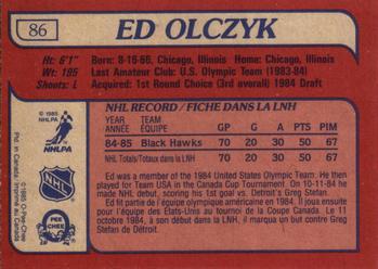 1985-86 O-Pee-Chee #86 Ed Olczyk Back