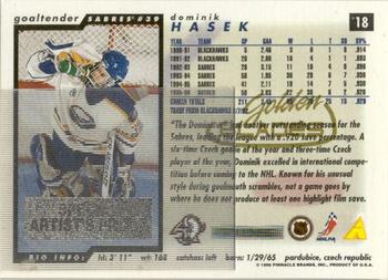 1996-97 Score - Golden Blades Winners Unredeemed #18 Dominik Hasek  Back