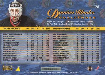1996-97 Select Certified - Artist's Proofs #28 Damian Rhodes Back