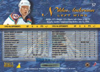1996-97 Select Certified - Mirror Blue #57 Niklas Andersson Back