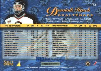1996-97 Select Certified - Mirror Blue #74 Dominik Hasek Back