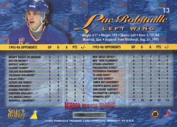 1996-97 Select Certified - Mirror Red #13 Luc Robitaille Back