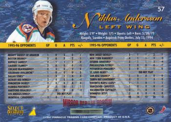 1996-97 Select Certified - Mirror Red #57 Niklas Andersson Back