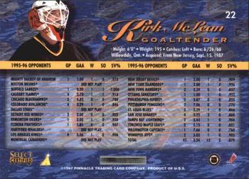 1996-97 Select Certified - Red #22 Kirk McLean Back