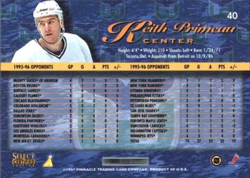 1996-97 Select Certified - Red #40 Keith Primeau Back