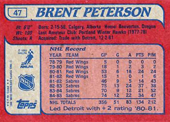 1985-86 Topps #47 Brent Peterson Back