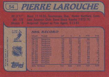 1985-86 Topps #54 Pierre Larouche Back