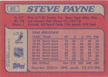 1985-86 Topps #65 Steve Payne Back