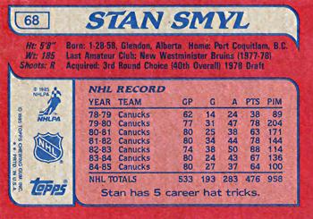 1985-86 Topps #68 Stan Smyl Back