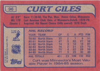 1985-86 Topps #96 Curt Giles Back