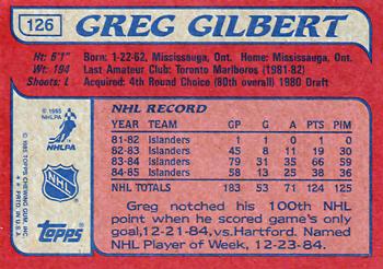 1985-86 Topps #126 Greg Gilbert Back