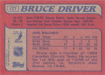 1985-86 Topps #127 Bruce Driver Back
