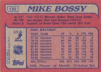 1985-86 Topps #130 Mike Bossy Back