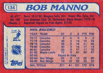 1985-86 Topps #134 Bob Manno Back