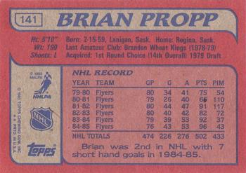 1985-86 Topps #141 Brian Propp Back
