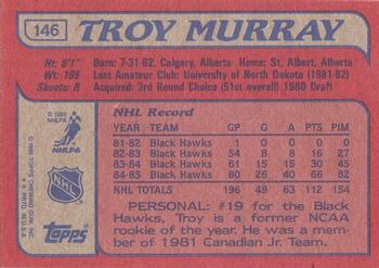 1985-86 Topps #146 Troy Murray Back