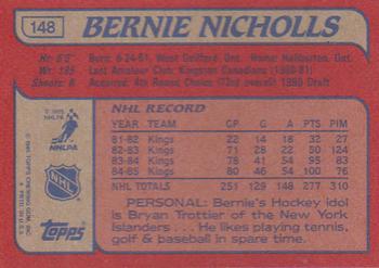 1985-86 Topps #148 Bernie Nicholls Back