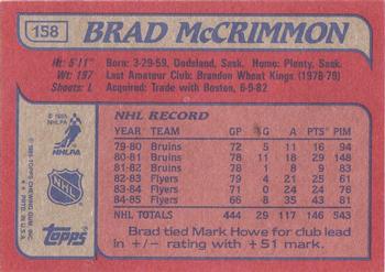 1985-86 Topps #158 Brad McCrimmon Back