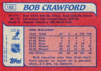 1985-86 Topps #162 Bob Crawford Back