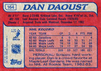 1985-86 Topps #164 Dan Daoust Back