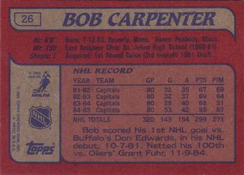 1985-86 Topps #26 Bob Carpenter Back