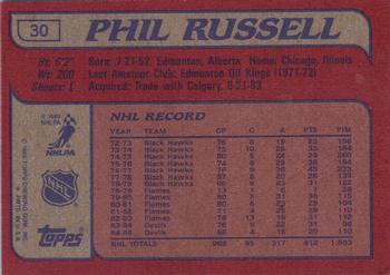 1985-86 Topps #30 Phil Russell Back