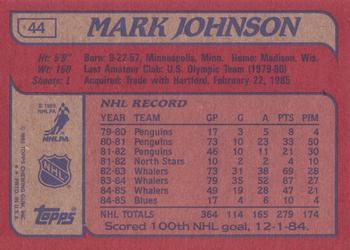 1985-86 Topps #44 Mark Johnson Back