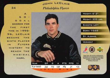 1996-97 SPx - Gold #34 John LeClair Back