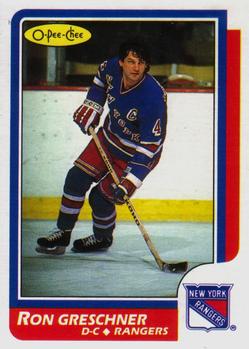 1986-87 O-Pee-Chee #18 Ron Greschner Front