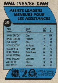 1986-87 O-Pee-Chee #259 Wayne Gretzky Back