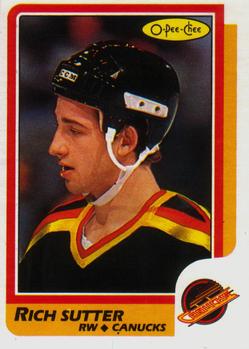 1986-87 O-Pee-Chee #29 Rich Sutter Front