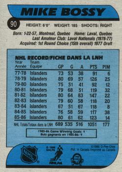 1986-87 O-Pee-Chee #90 Mike Bossy Back
