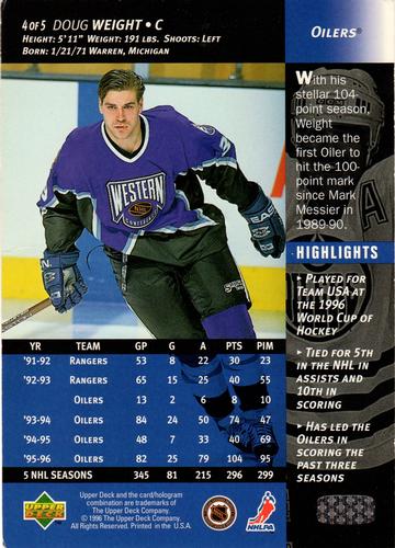 1996-97 Upper Deck - Jumbo 5x7 (Series 1) #4 Doug Weight Back