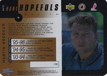 1996-97 Upper Deck - Hart Hopefuls Gold #HH10 Martin Brodeur Back