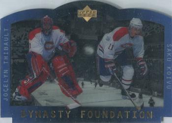 1996-97 Upper Deck Ice - Stanley Cup Foundation Dynasty #S4 Jocelyn Thibault / Saku Koivu Front