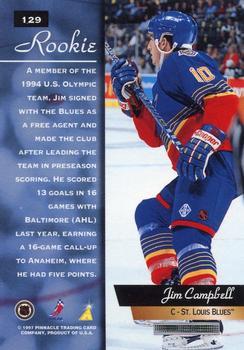 1996-97 Zenith - Artist's Proofs #129 Jim Campbell Back