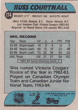 1986-87 Topps #174 Russ Courtnall Back