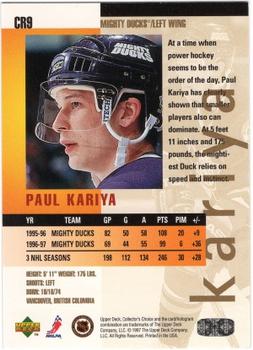 1997-98 Collector's Choice - You Crash the Game Exchange #CR9 Paul Kariya Back